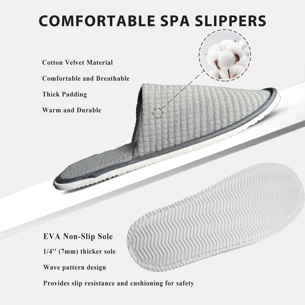 Anmerl EVA sole detail demonstrating non-slip grip for safer floors