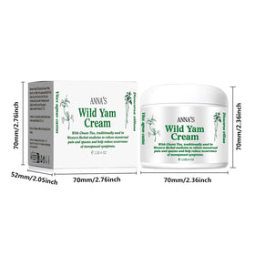 Anna's wild yam cream organic botanicals display emphasizing plant-based benefit
