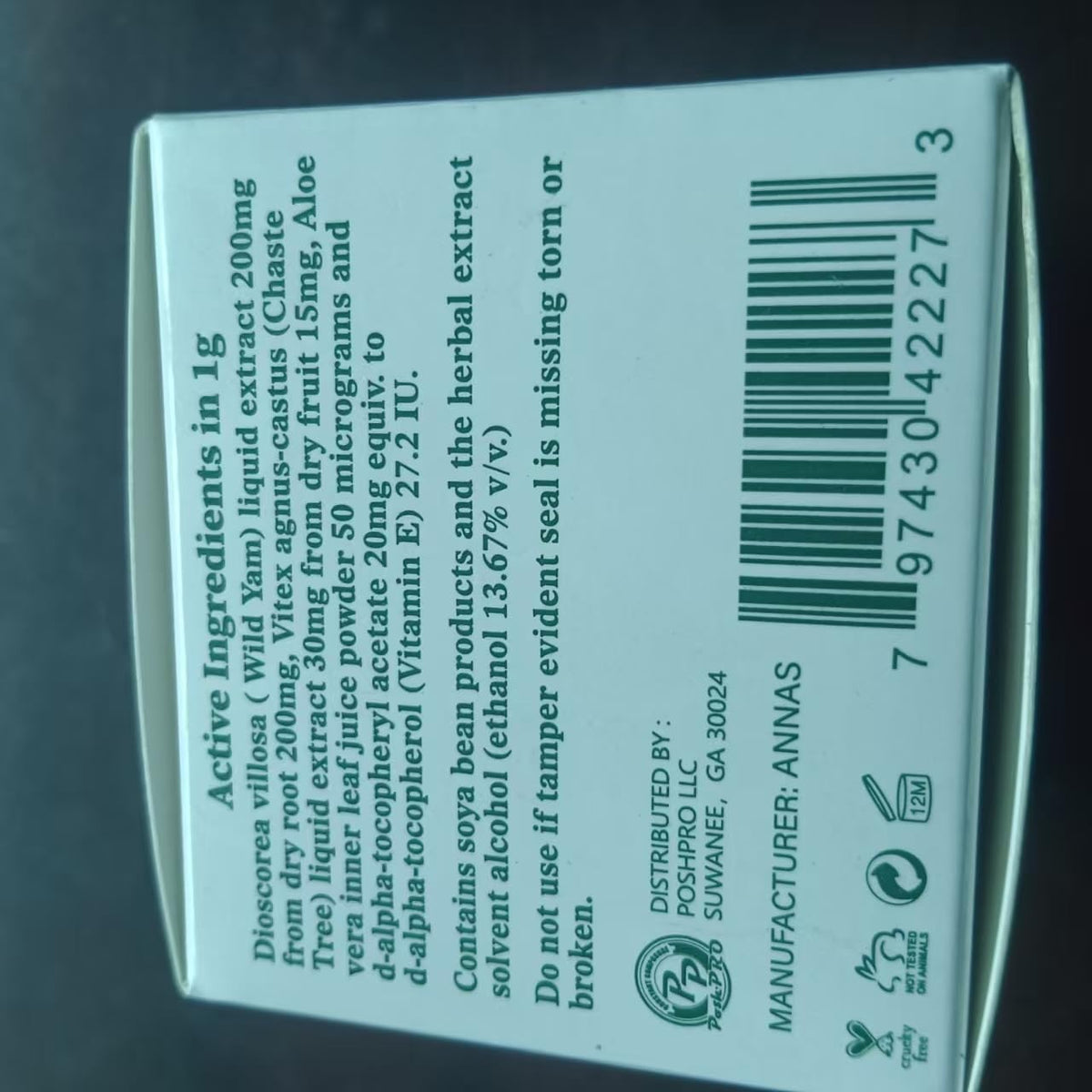 ANNAS product texture close-up demonstrating creamy absorption and skin hydration