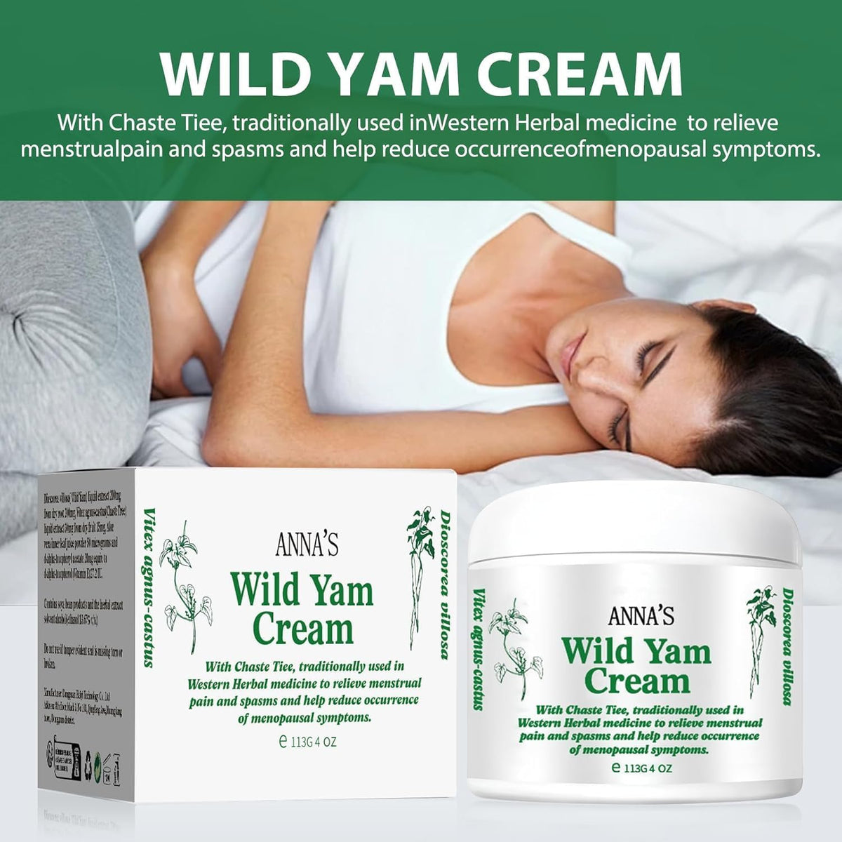 Anna's wild yam cream texture closeup highlighting non-greasy absorption benefit