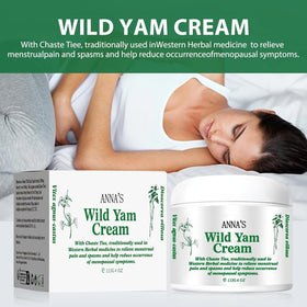 Anna's wild yam cream texture closeup highlighting non-greasy absorption benefit