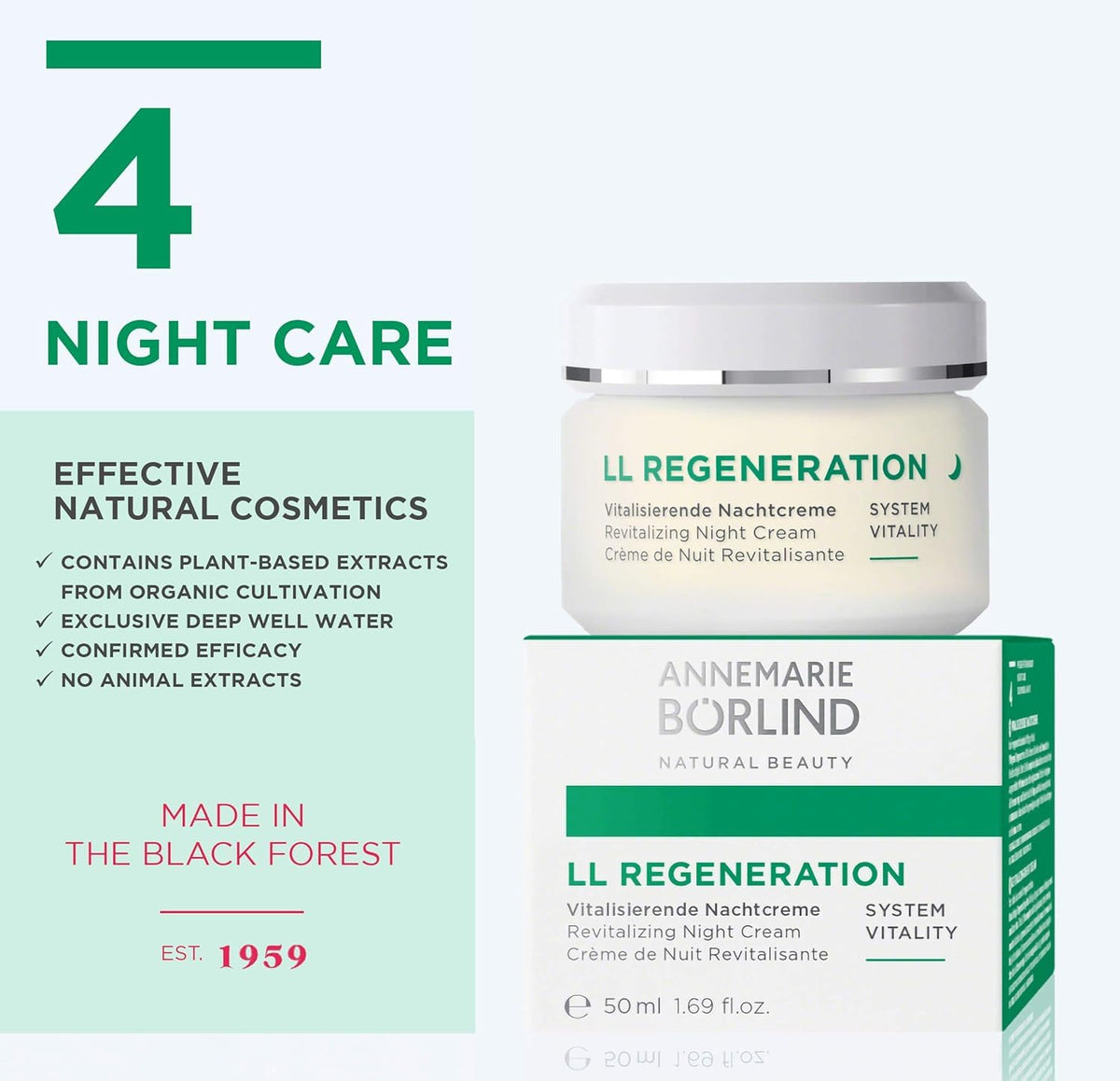 ANNEMARIE BÖRLIND label detail highlighting ingredients and transparency benefit
