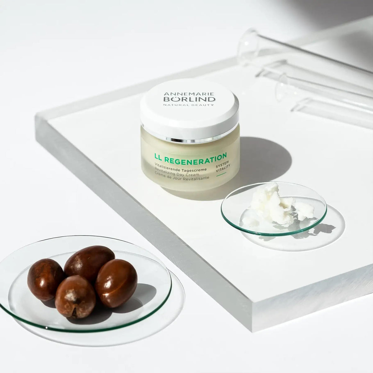 ANNEMARIE BÖRLIND morning routine scene showing layering with SPF benefit