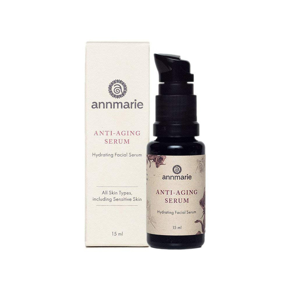 annmarie travel-size bottle front view shows compact anti-aging serum benefit: easy portability