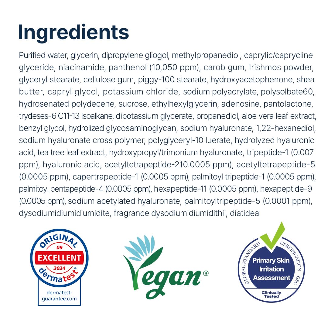 ANOTHERFACE product label listing peptides panthenol and hyaluronic acids for clarity