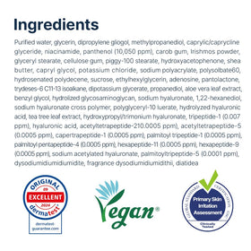ANOTHERFACE product label listing peptides panthenol and hyaluronic acids for clarity