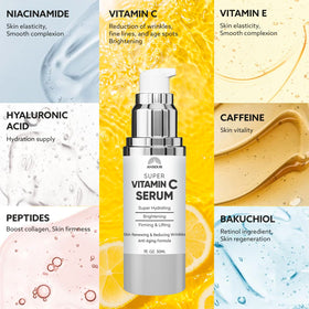 ANSDUR ingredient visual featuring Vitamin C and niacinamide for brightening