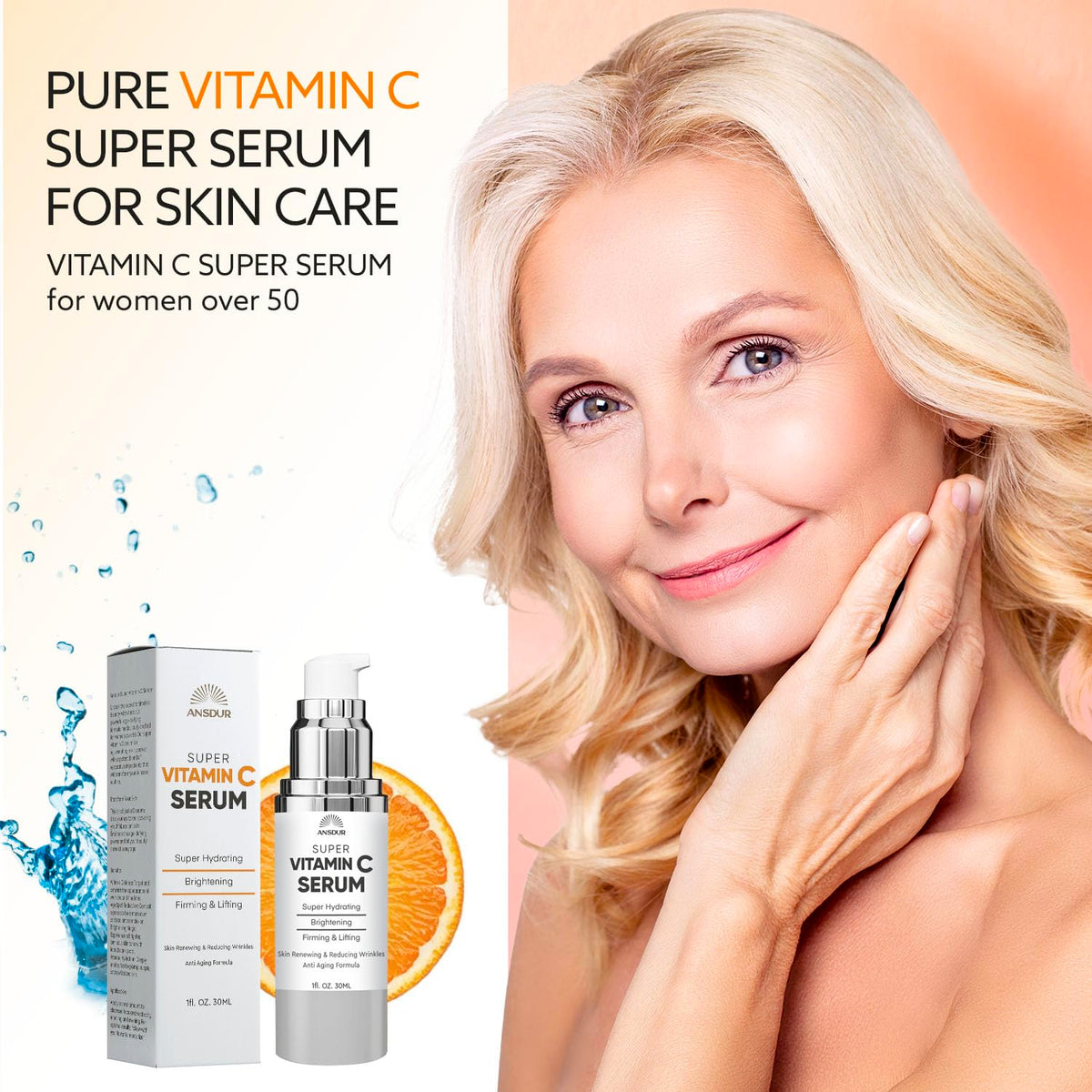 ANSDUR dropper releasing serum highlighting smooth texture and absorption