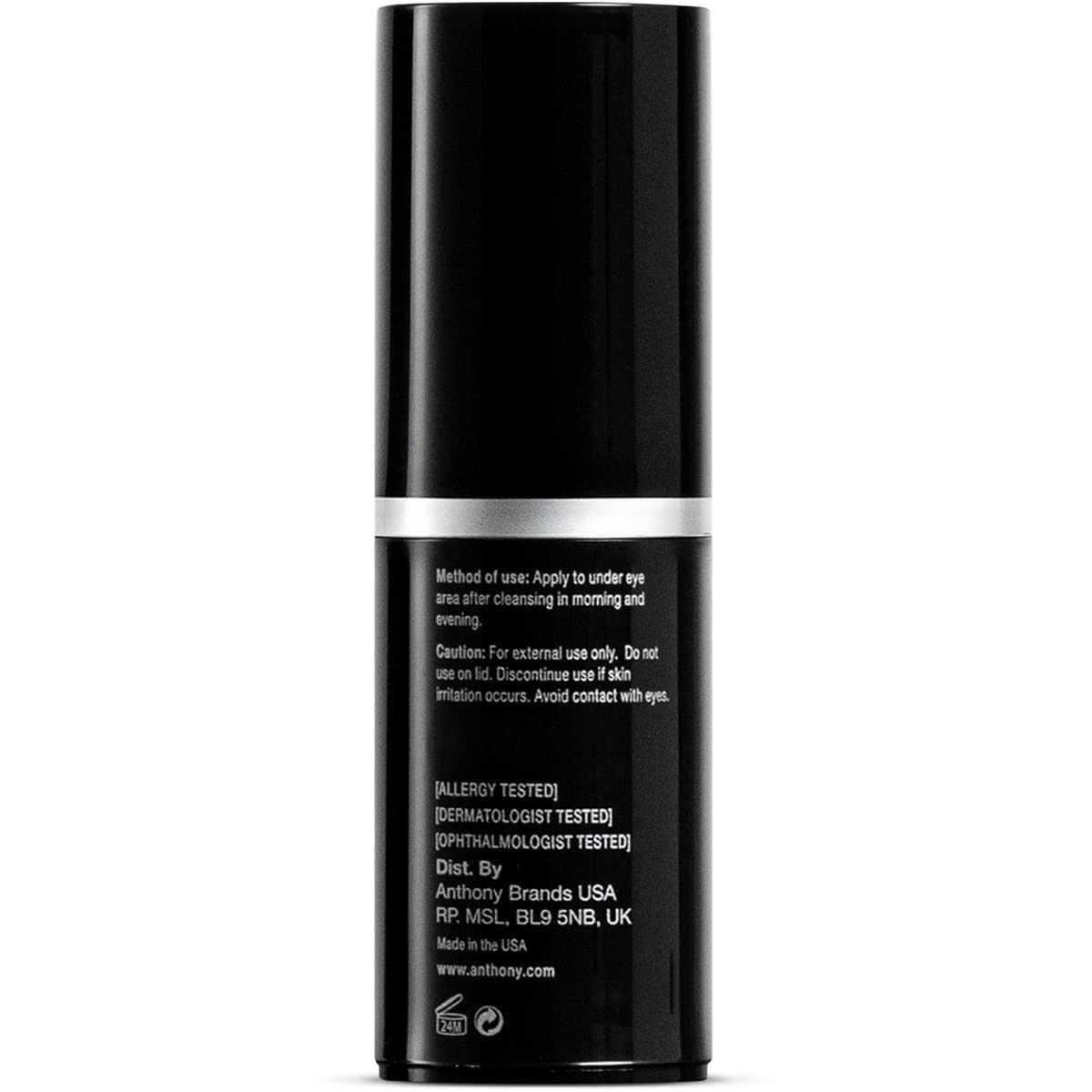 Anthony size comparison in hand showing compact 0.5 fl oz for travel convenience