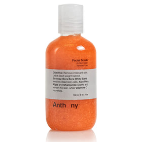 Anthony facial scrub front packaging showing bottle and branding benefits