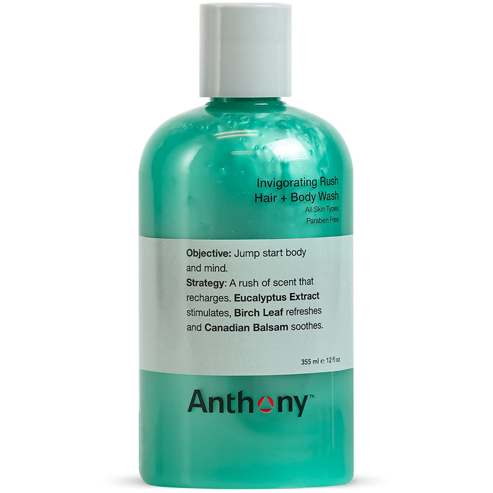 Anthony front packaging showing bottle and pine-wood scent, clear benefits