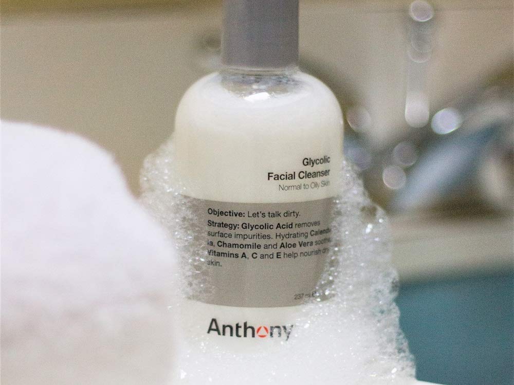 Anthony in-shave routine demonstrating pre-shave cleansing and smoother shave