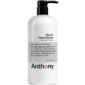 Anthony glycolic cleanser front packaging showing label and 32 fl oz benefit