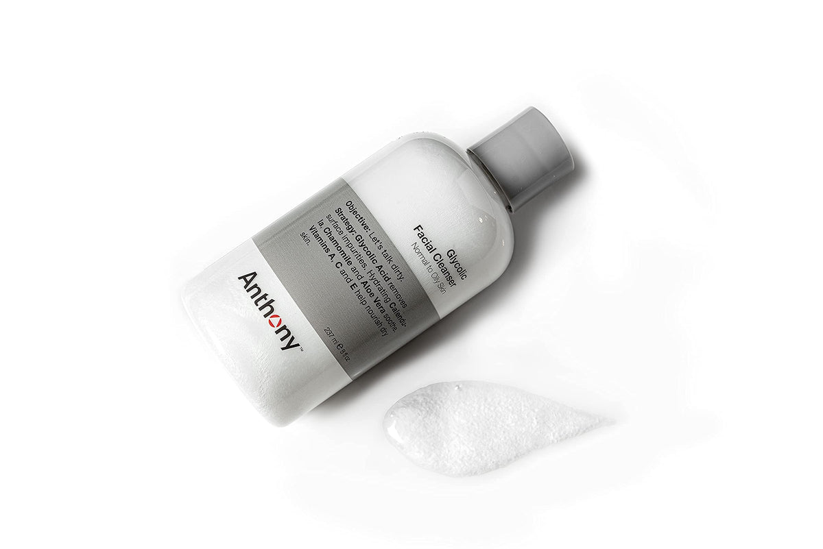 Anthony ingredients label photo showing glycolic and botanical benefits