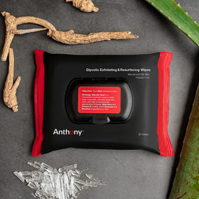 Anthony close-up of smooth wipe side showing hydration and soothing finish