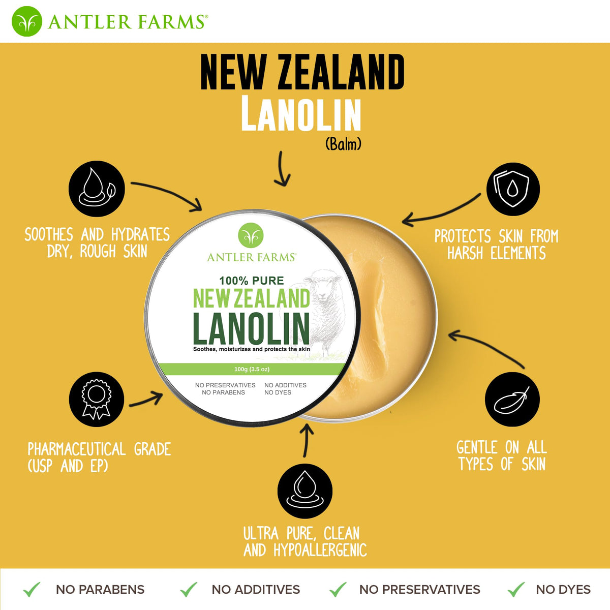 Antler Farms used on lips and cuticles showing soothing repair