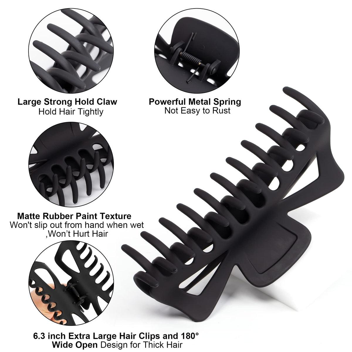 Antmoilios detailed shot of clip teeth showing gentle grip that protects hair