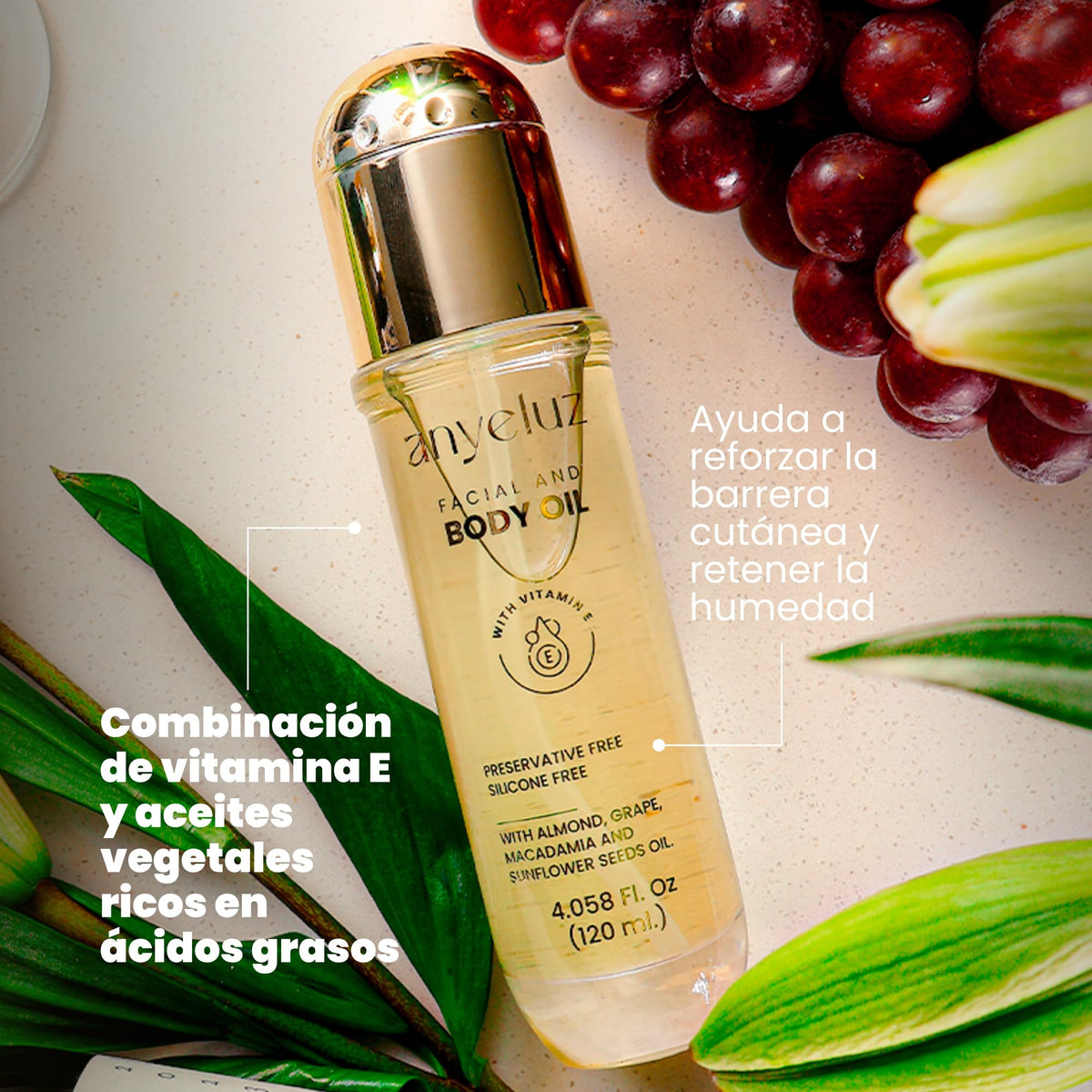 ANYELUZ applied on hands demonstrating quick absorption and silky finish benefit