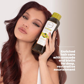 ANYELUZ avocado and botanical oils flatlay suggesting nourishing ingredients