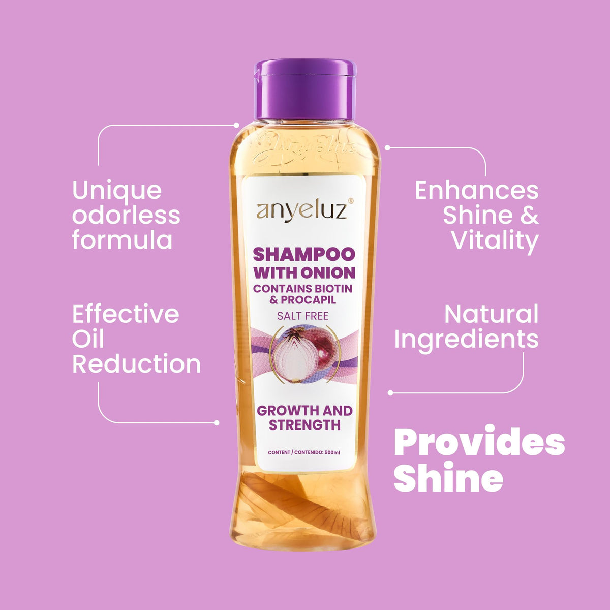 ANYELUZ used in shower on wet hair showing oil control and everyday usability benefit