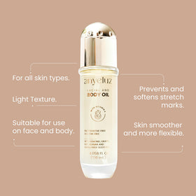 ANYELUZ ingredient label detail showing vitamin E concentration and formula transparency