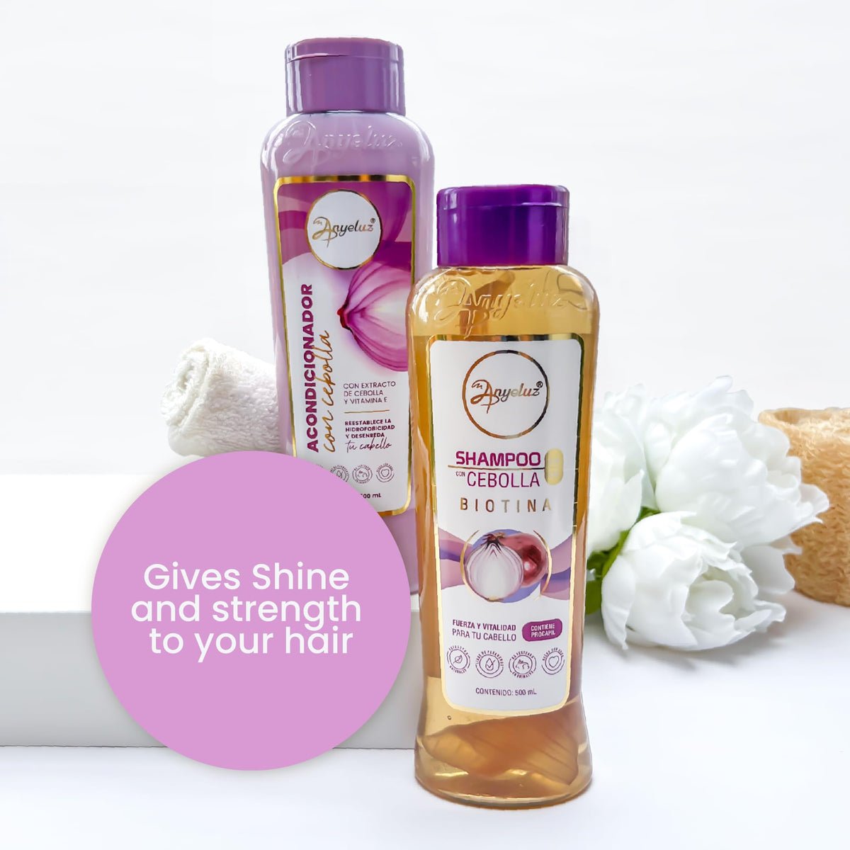 Anyeluz lifestyle bathroom shelf display suggesting everyday clean-beauty routine