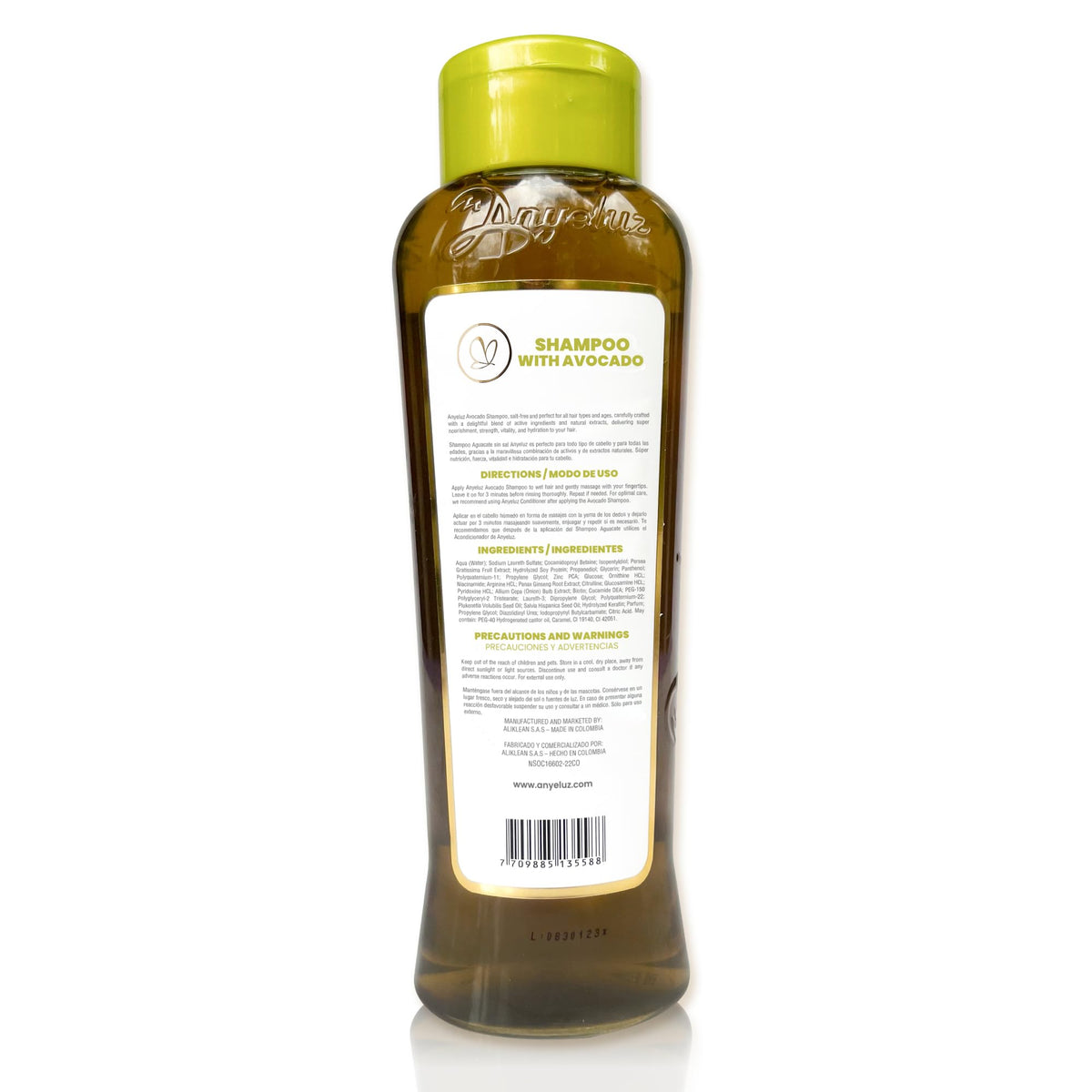 ANYELUZ shampoo on bathroom vanity evoking salon-quality home care