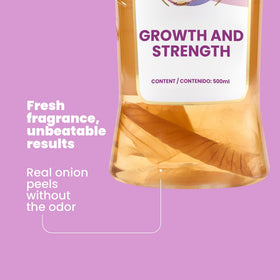 ANYELUZ onion extract dropper showing natural active ingredient and strengthening benefit