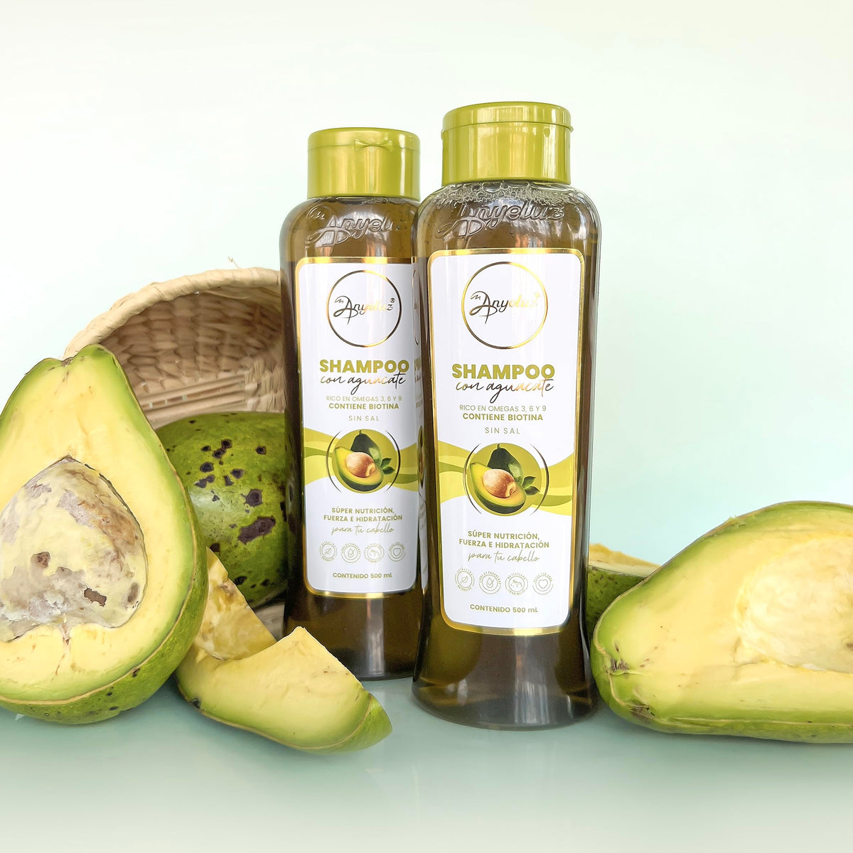 ANYELUZ shampoo in hand in shower for easy application and cleansing