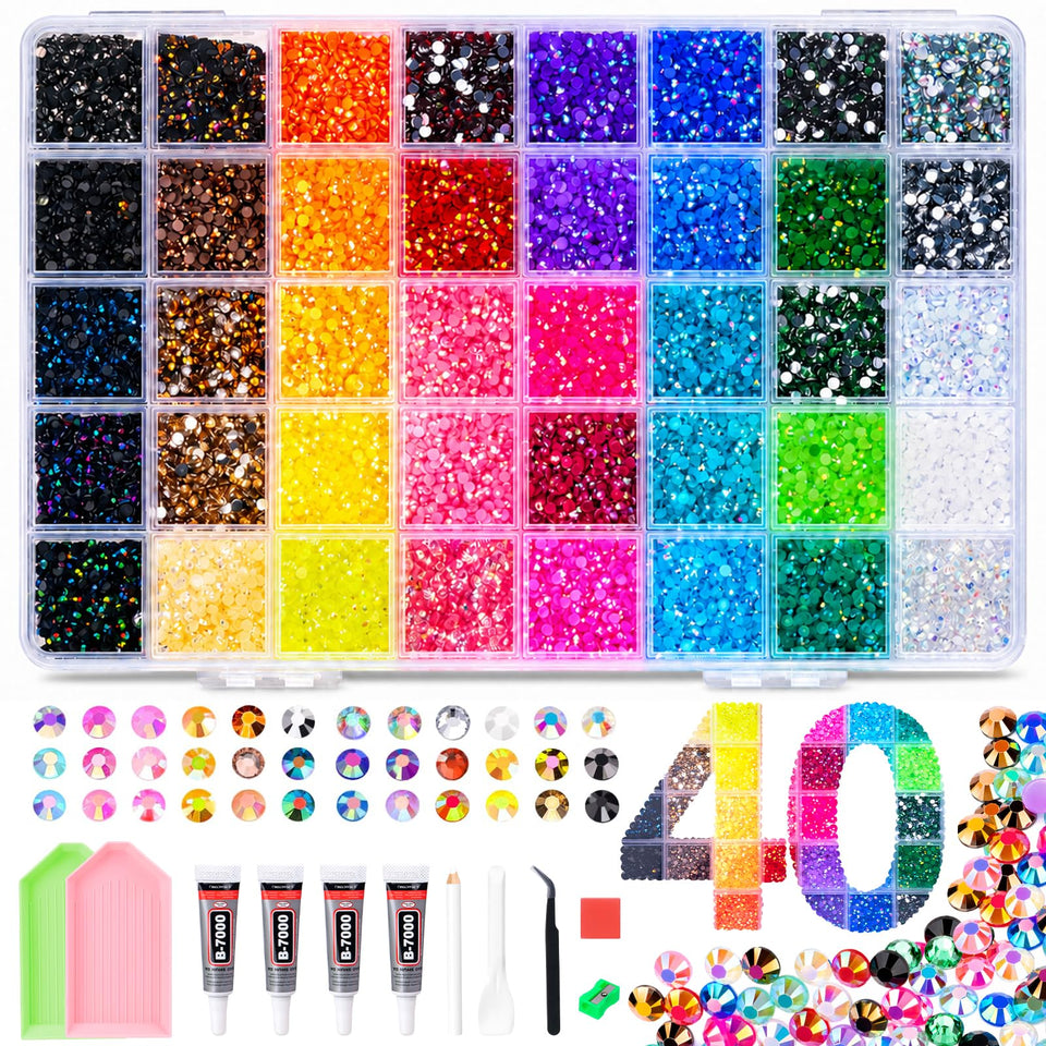 Anytin front packaging showing complete bedazzling kit and included tools
