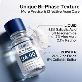 AOAO application with cotton swab onto blemish, targeted treatment reduces surrounding irritation