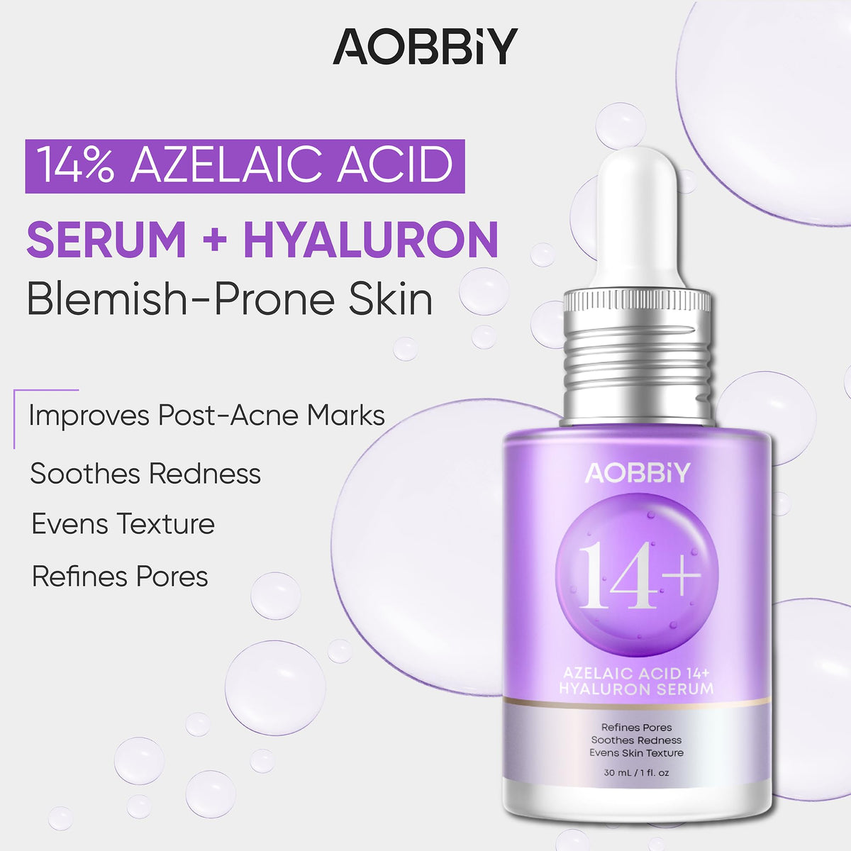 AOBBIY back label close-up showing ingredients and usage guidance