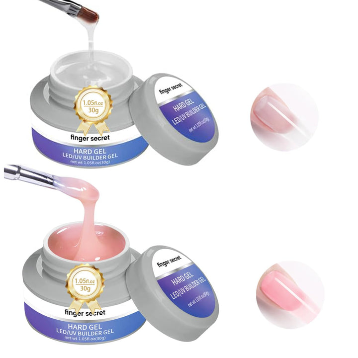 AOBOO front packaging showing clear and nude builder gels for versatile use