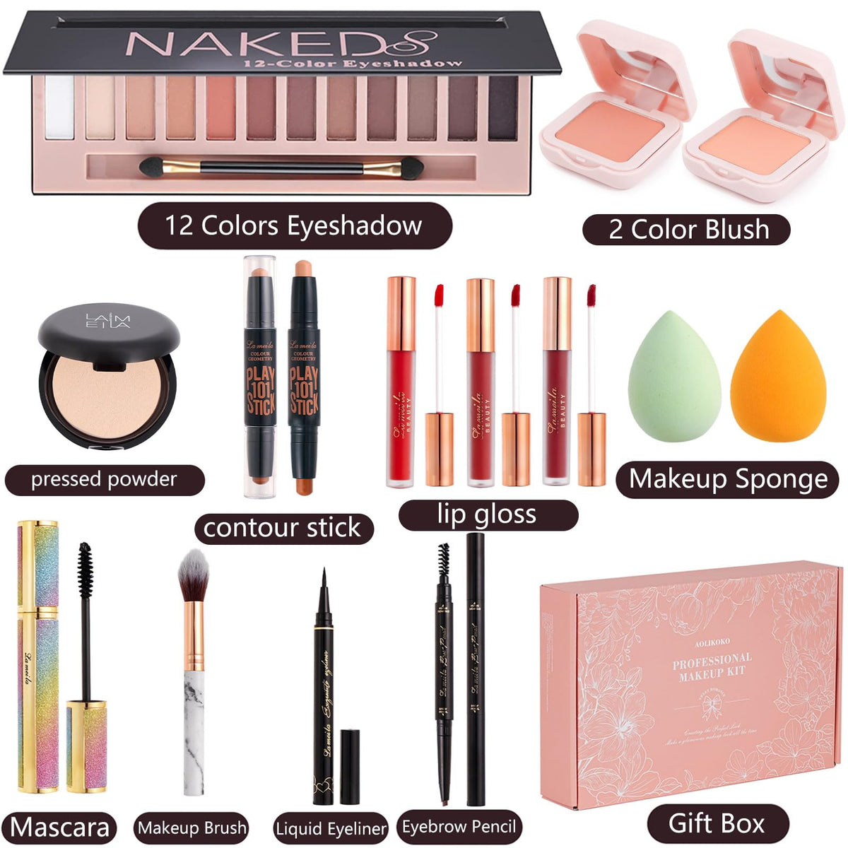 AOLIKOKO open 12-color eyeshadow palette showing shade variety benefit