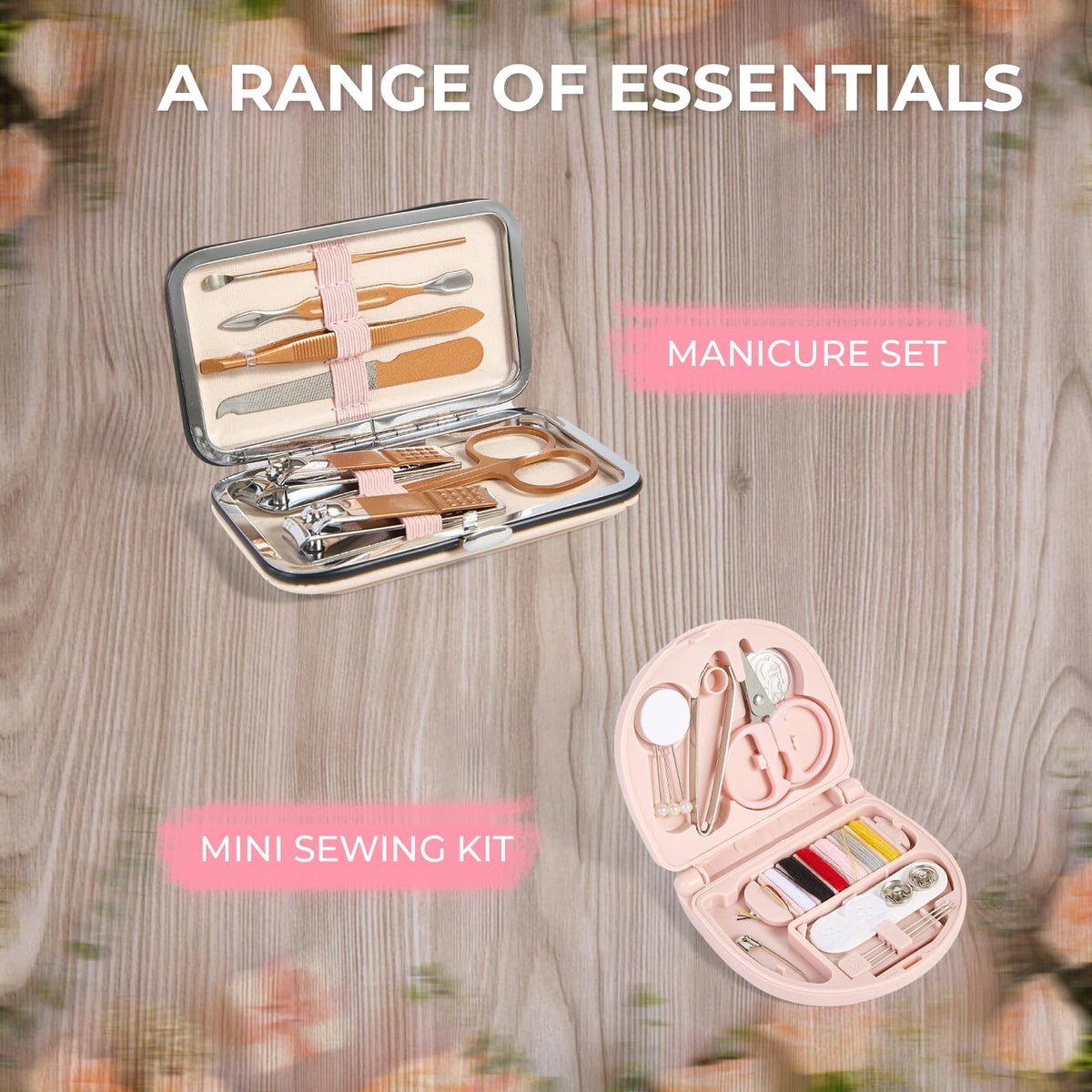 AOLRNALI opened makeup bag with 30+ essentials displayed for easy access and quick fixes