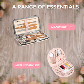 AOLRNALI opened makeup bag with 30+ essentials displayed for easy access and quick fixes