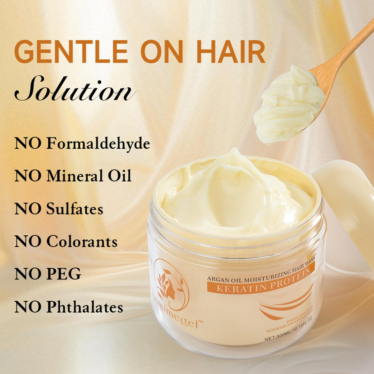 Aomimegel being applied to damp hair for deep repair and detangling