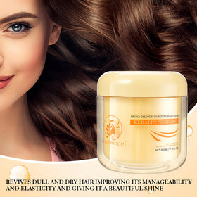 Aomimegel with argan oil droplet highlighting natural nourishment and shine restoration