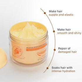 Aomimegel argan oil pump detail emphasizing controlled dispensing and lightweight shine