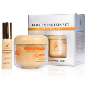 Aomimegel front packaging showing both mask and oil with clear labels and benefits