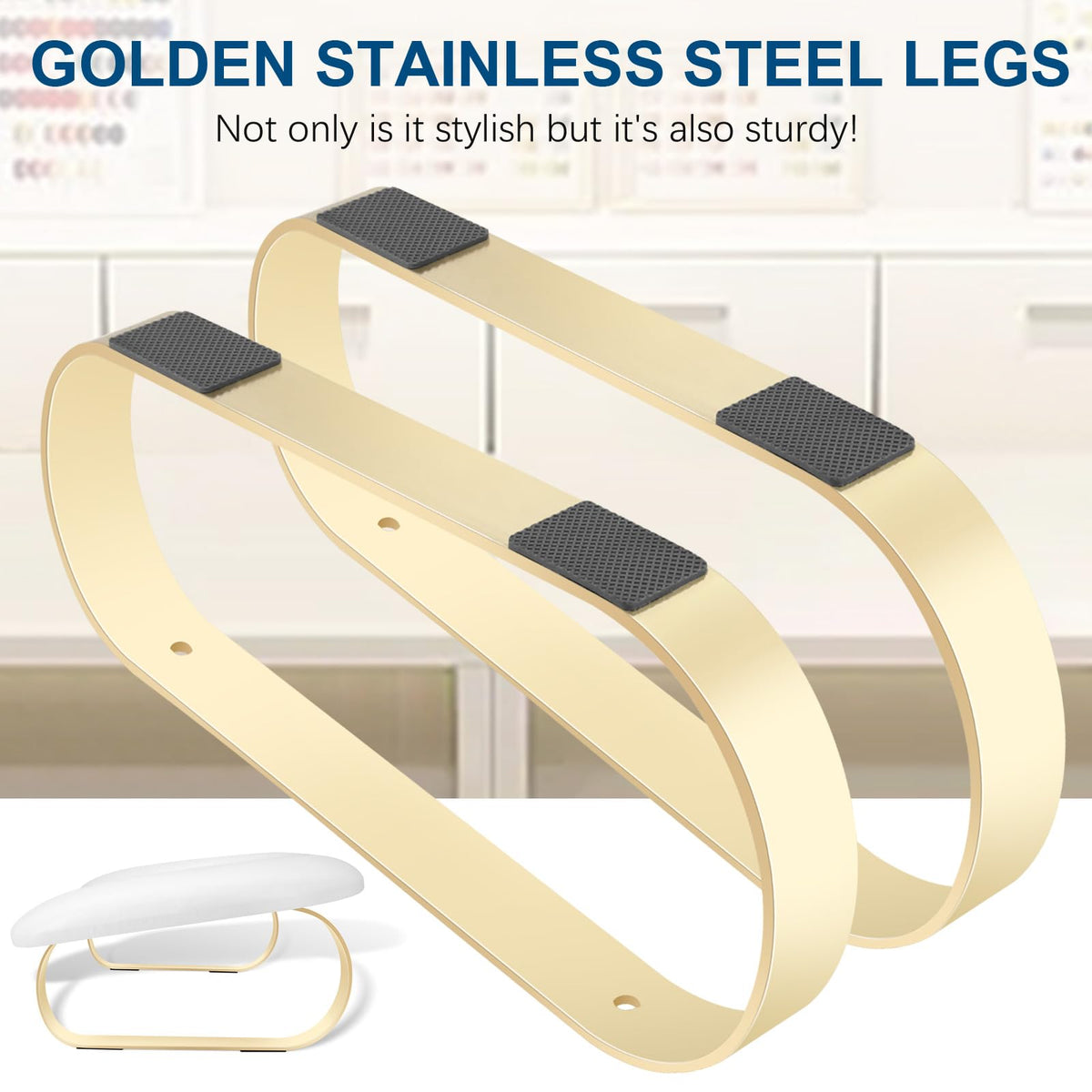 AONOLOVO gold stainless-steel legs detail for durable professional look