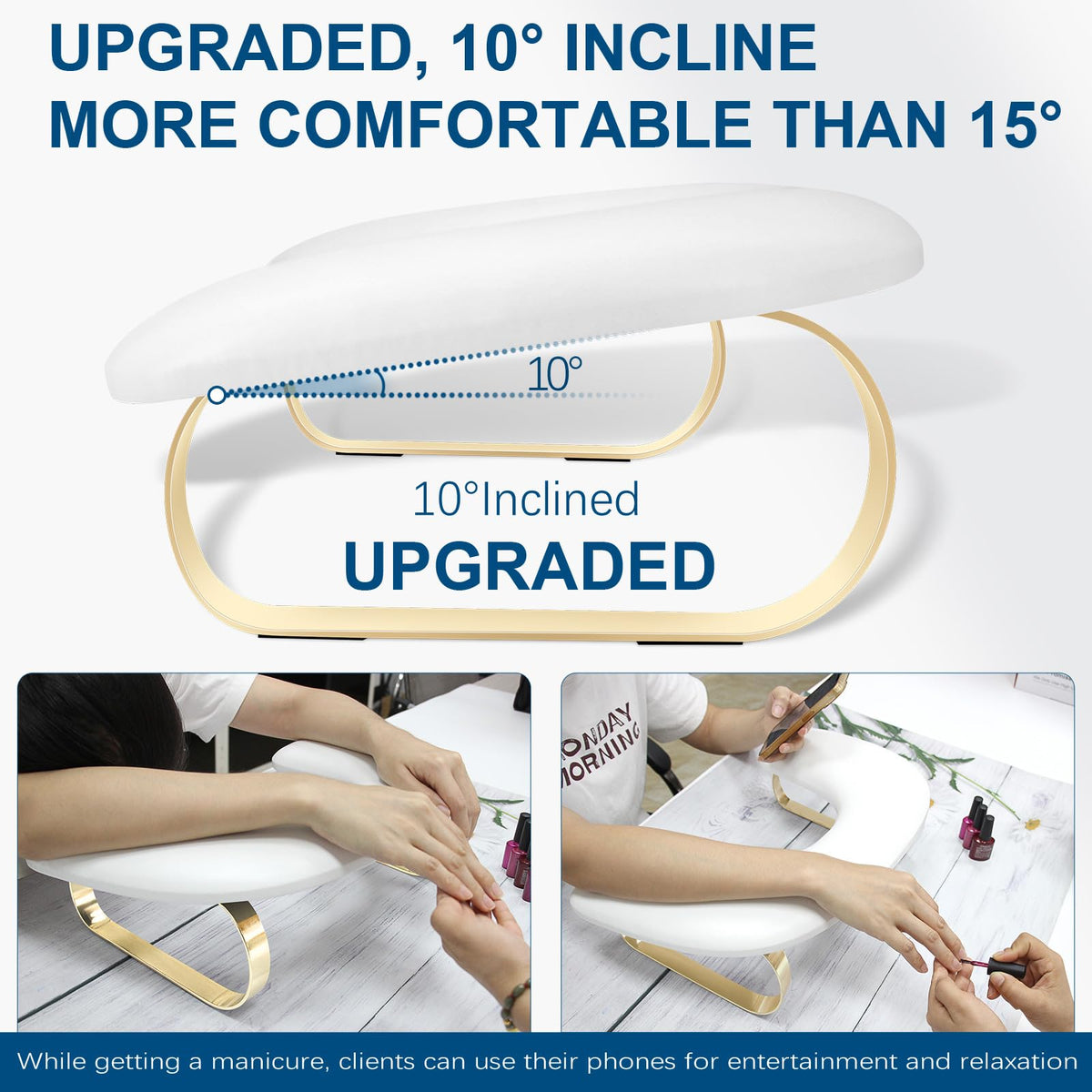 AONOLOVO side profile highlighting the 10° incline for ergonomic benefit