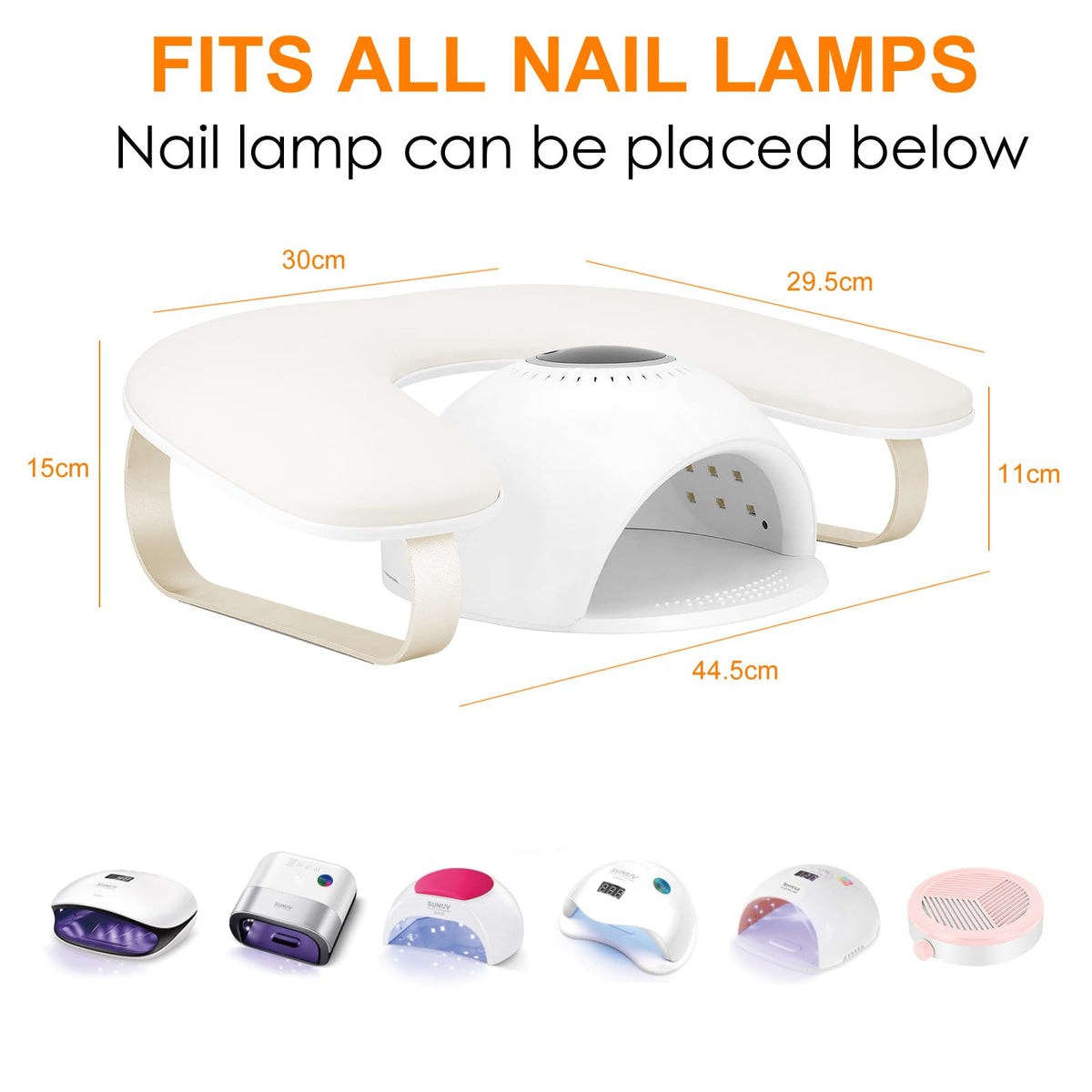 AONOLOVO arm rest positioned around LED lamp improving workspace efficiency during curing