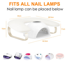 AONOLOVO arm rest positioned around LED lamp improving workspace efficiency during curing
