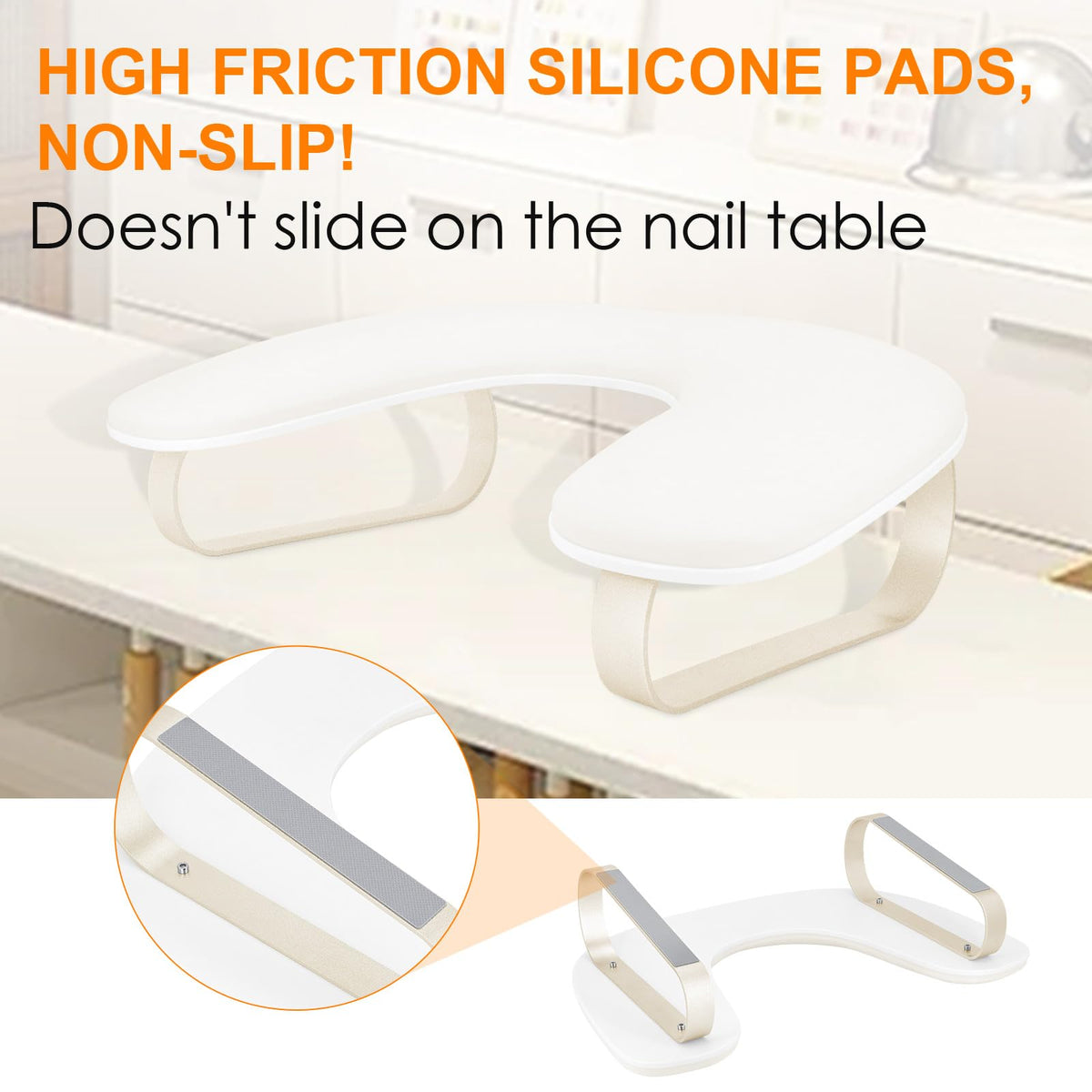 AONOLOVO high-friction non-slip base pads ensuring stability on smooth salon tables