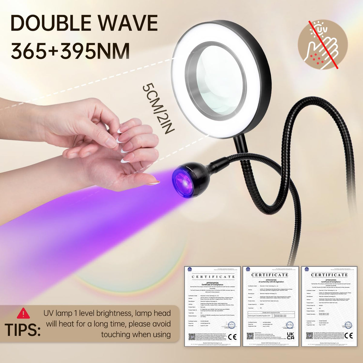 AORAEM lamp clipped to table edge demonstrating stable hands-free working benefit