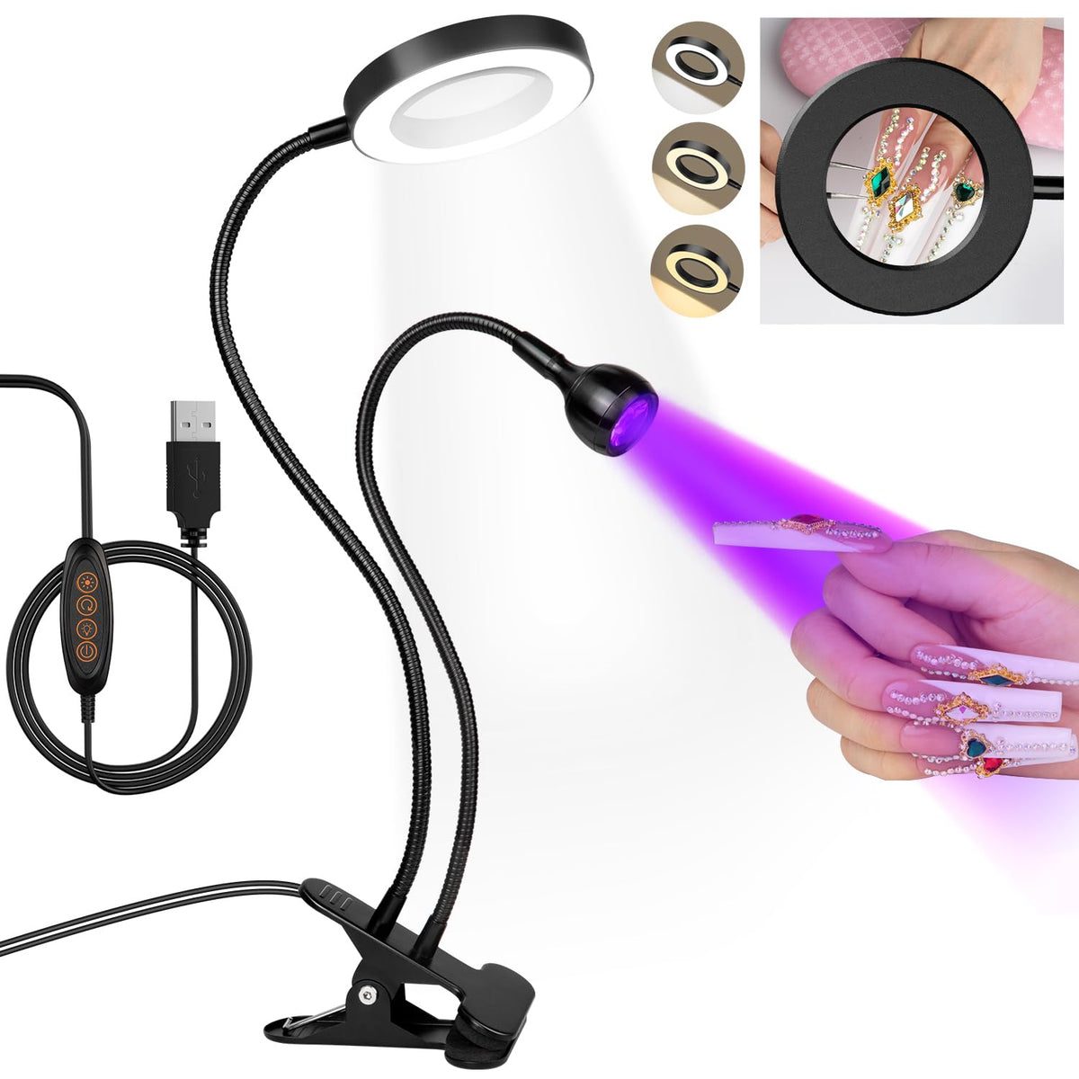 AORAEM front view of dual-head lamp showing both light functions and compact design benefit
