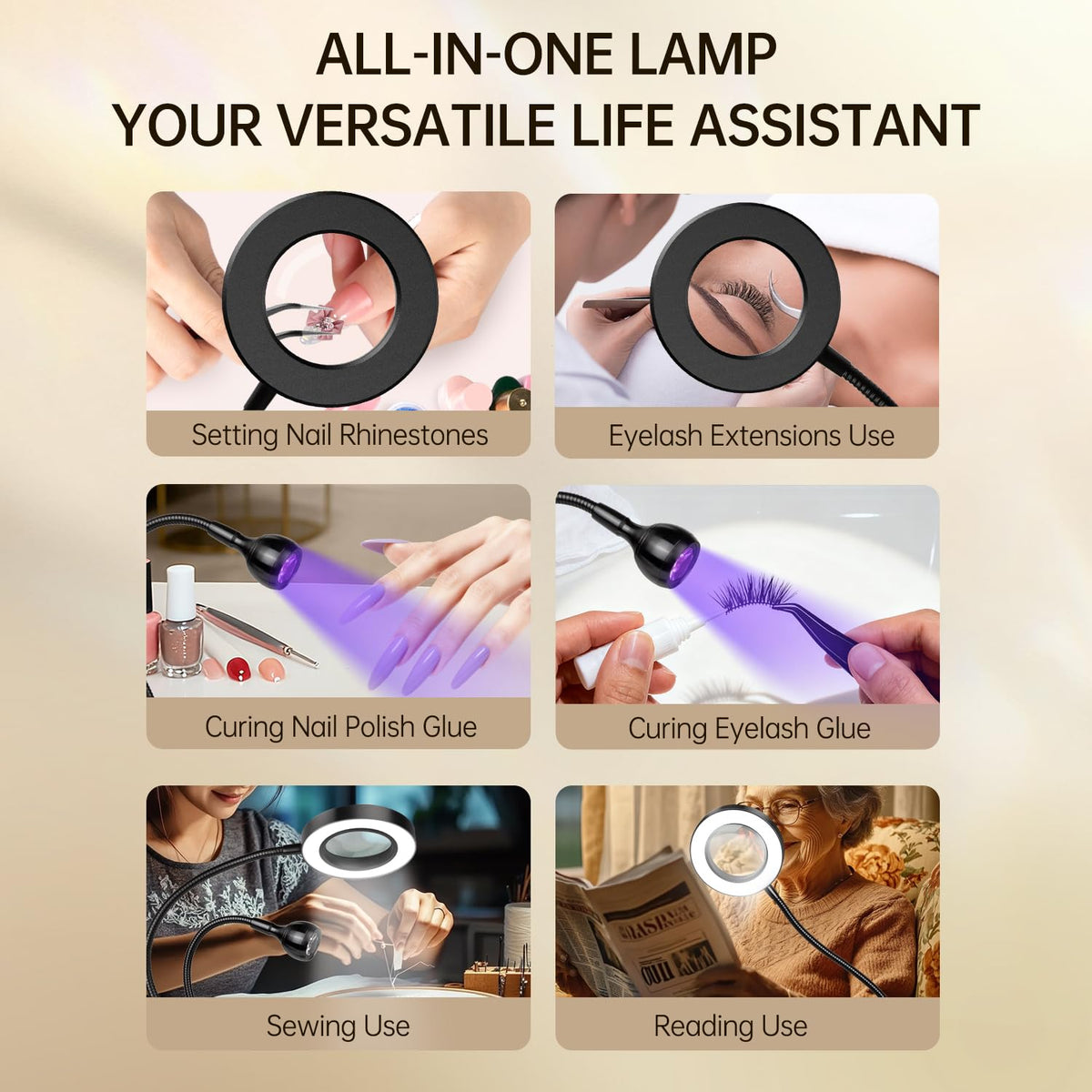 AORAEM lamp curing gel on nails during manicure showing professional results