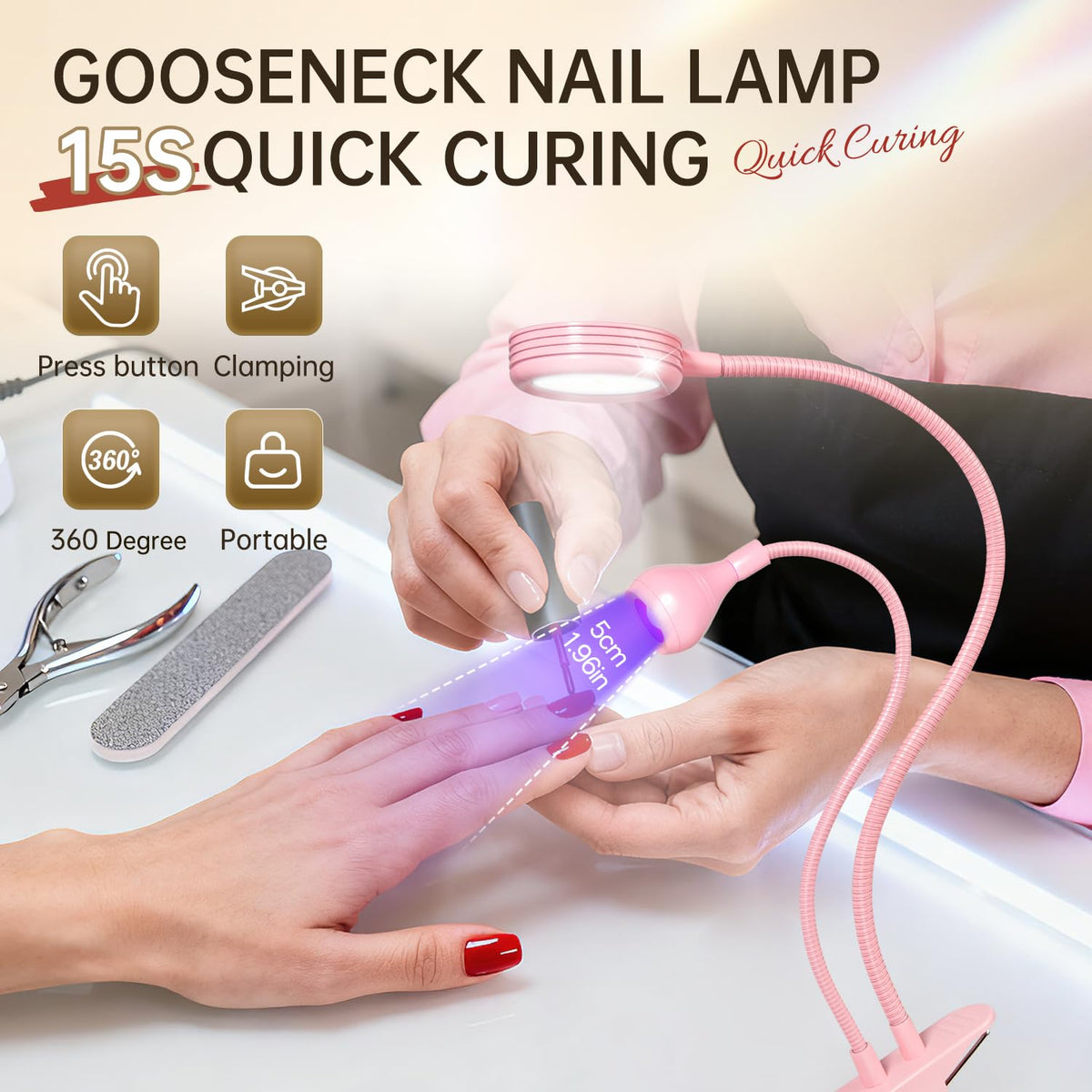 AORAEM lifestyle salon setup in pink illustrating professional at‑home use