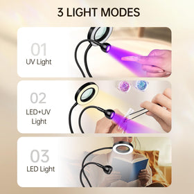 AORAEM purple UV head detail showing LED array for fast gel curing benefit